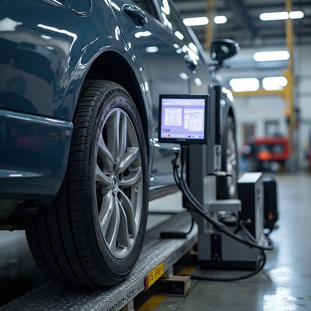 Wheel alignment system iri kushandiswa